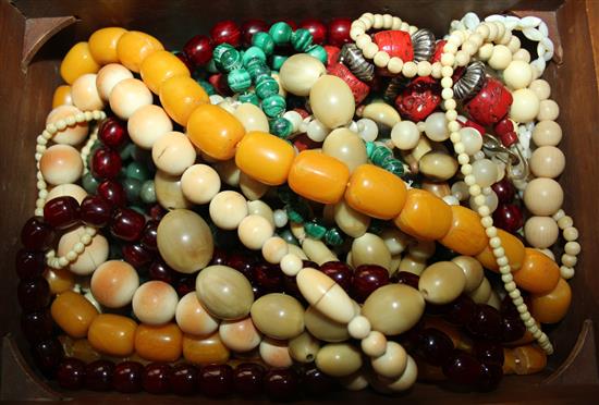 Ivory & other bead necklaces